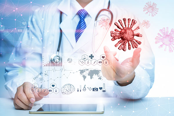 Stethoscope medical and doctor analysis coronavirus or covid-19