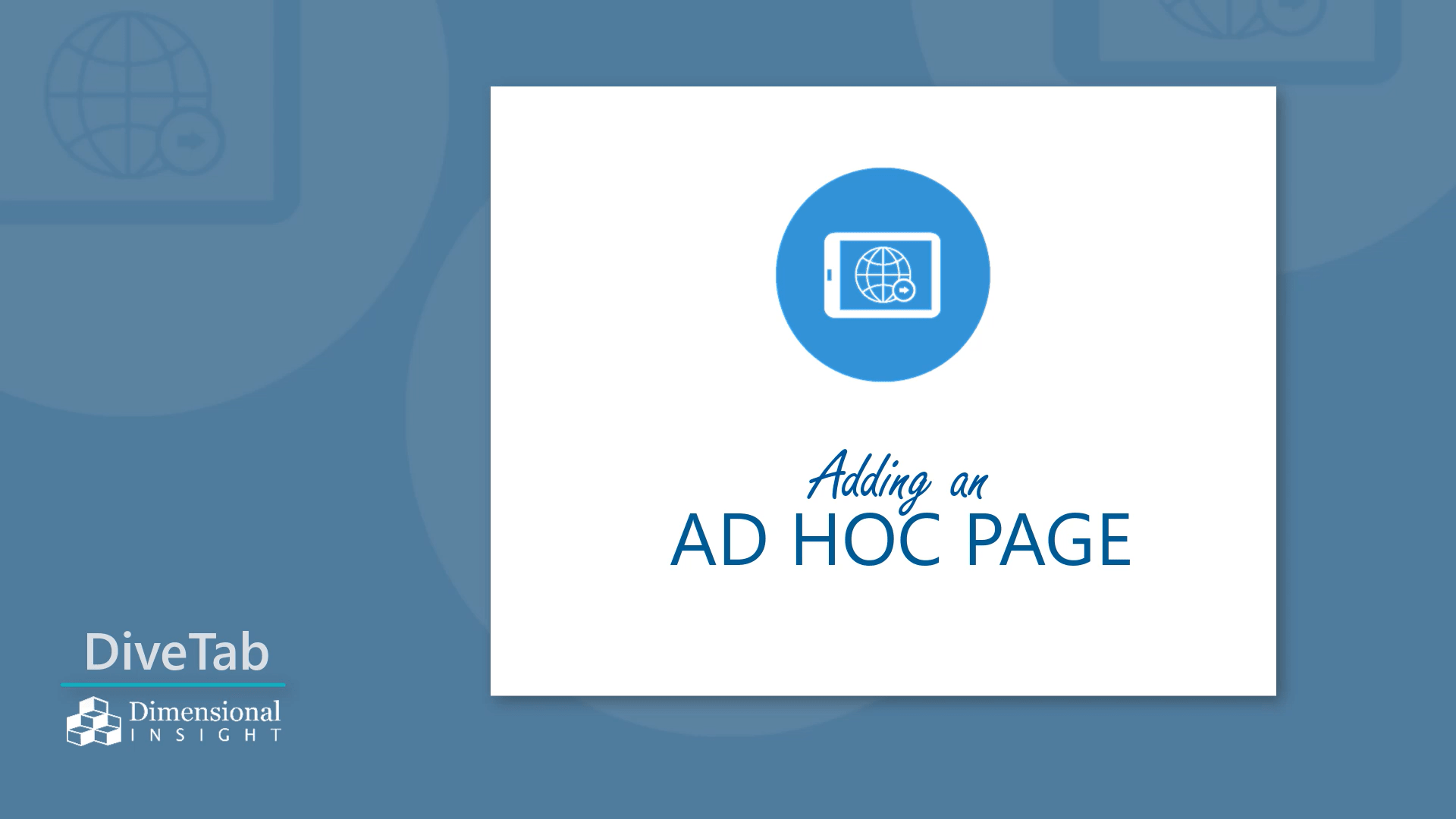 Adding an Ad Hoc Page